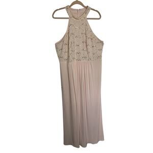DB Studios Pink Formal Dress Sequin Size 18 David's Bridal Long